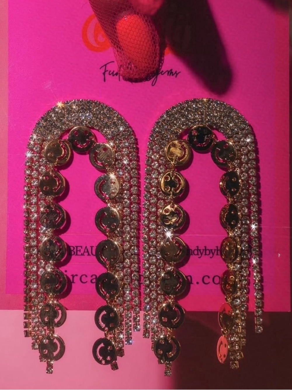 Feed Me Gems Gold “Be Happy Rainbows” Earrings